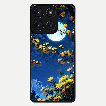  Golden Night Glow Glass Case For Moto Edge 60 back cover – full design glossy printed glass finish