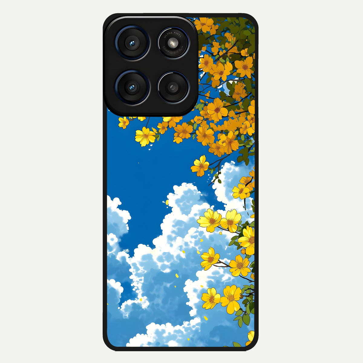  Golden Petal Sky Glass Case For Moto Edge 60 back cover – full design glossy printed glass finish
