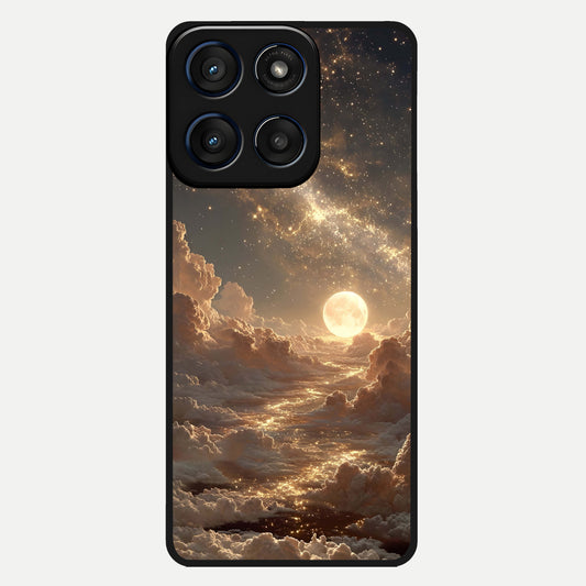  Golden Sky Dream Glass Case For Moto Edge 60 back cover – full design glossy printed glass finish