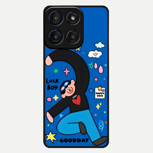  Happy Luck Vibe Glass Case For Moto Edge 60 back cover – full design glossy printed glass finish