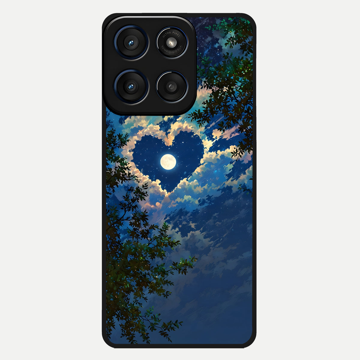  Heart With Moon Sky Glass Case For Moto Edge 60 back cover – full design glossy printed glass finish