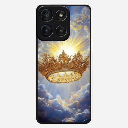  Heavenly Crown Light Glass Case For Moto Edge 60 back cover – full design glossy printed glass finish