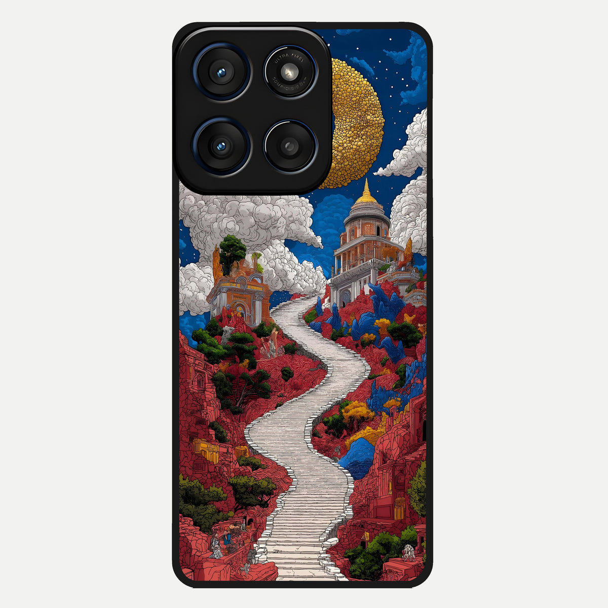  Heavenly Moon Path Glass Case For Moto Edge 60 back cover – full design glossy printed glass finish