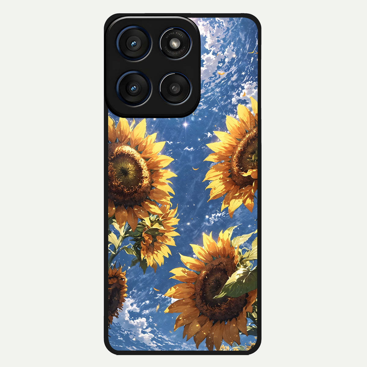  Heavenly Sunflower Rise Glass Case For Moto Edge 60 back cover – full design glossy printed glass finish