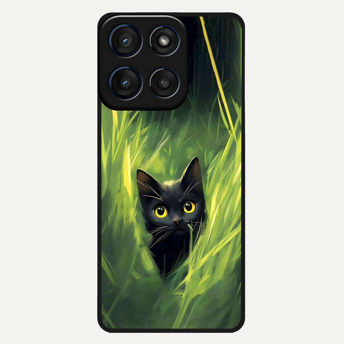  Hidden Cat Whisper Glass Case For Moto Edge 60 back cover – full design glossy printed glass finish