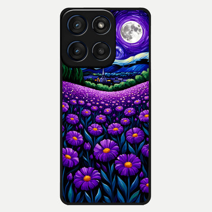  Lavender Moon Field Glass Case For Moto Edge 60 back cover – full design glossy printed glass finish