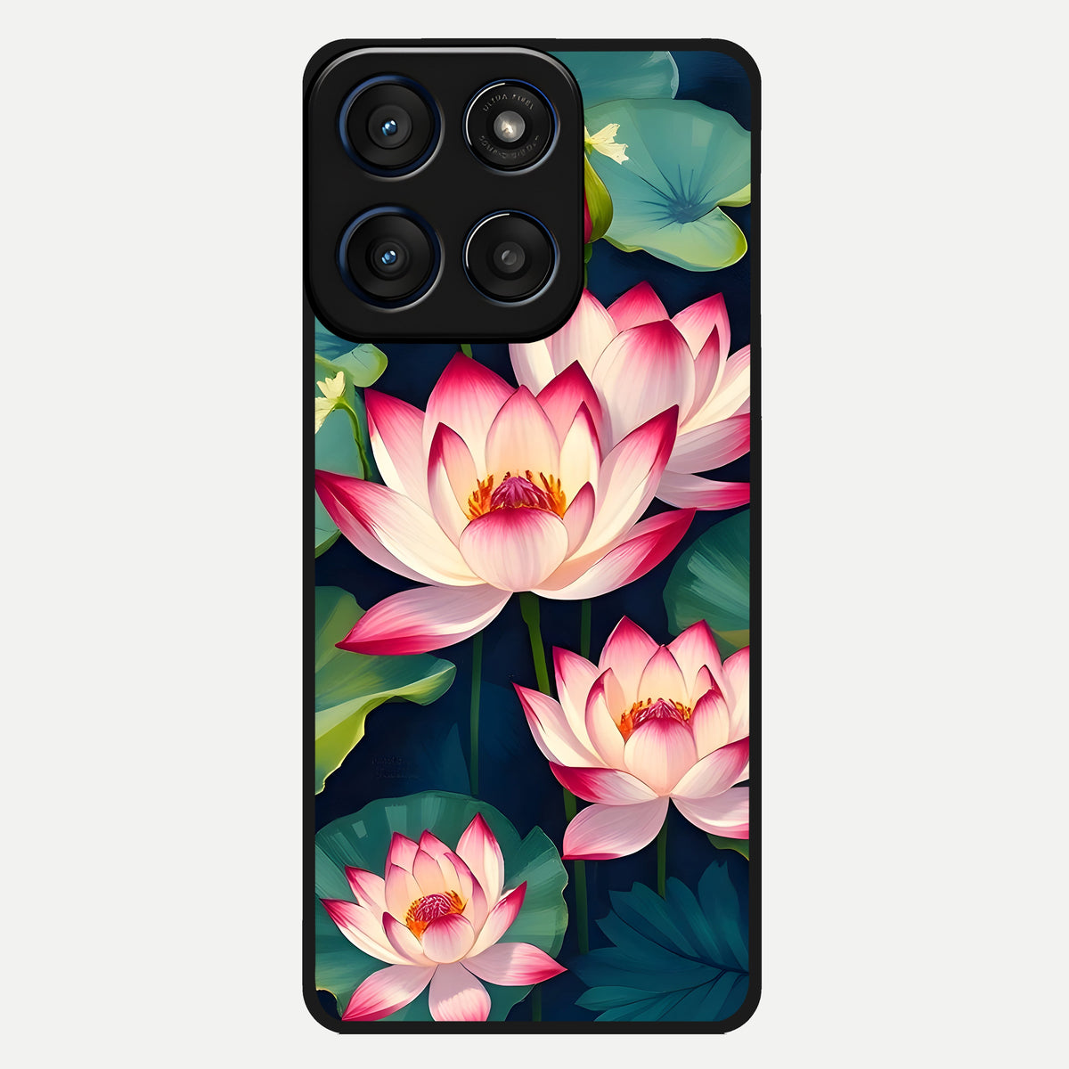  Lotus Dream Serenity Glass Case For Moto Edge 60 back cover – full design glossy printed glass finish