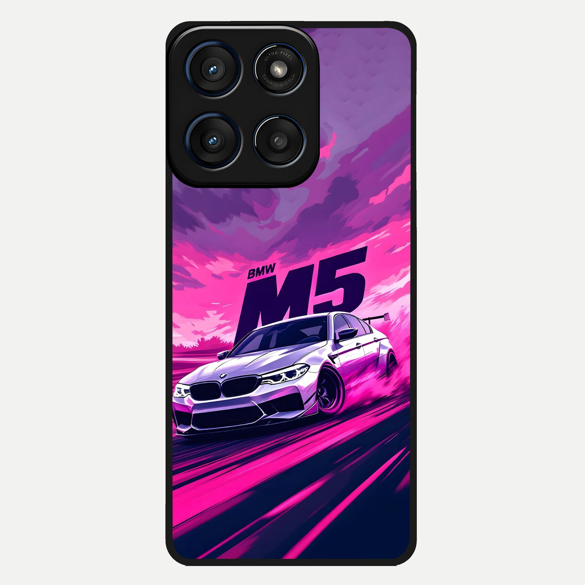  MS Neon Car Glass Case For Moto Edge 60 back cover – full design glossy printed glass finish