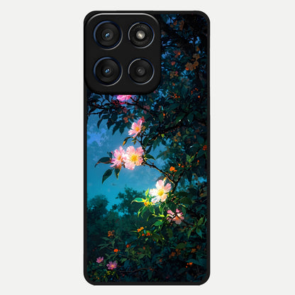  Midnight Bloom Glow Glass Case For Moto Edge 60 back cover – full design glossy printed glass finish