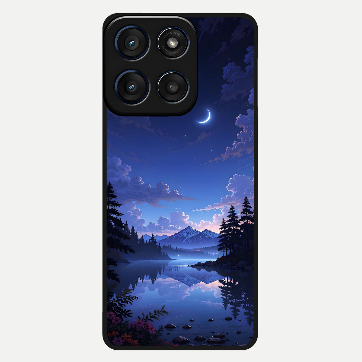  Midnight Lake Peace Glass Case For Moto Edge 60 back cover – full design glossy printed glass finish