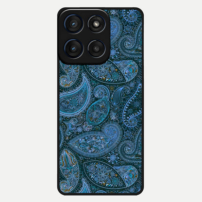  Midnight Paisley Glow Glass Case For Moto Edge 60 back cover – full design glossy printed glass finish