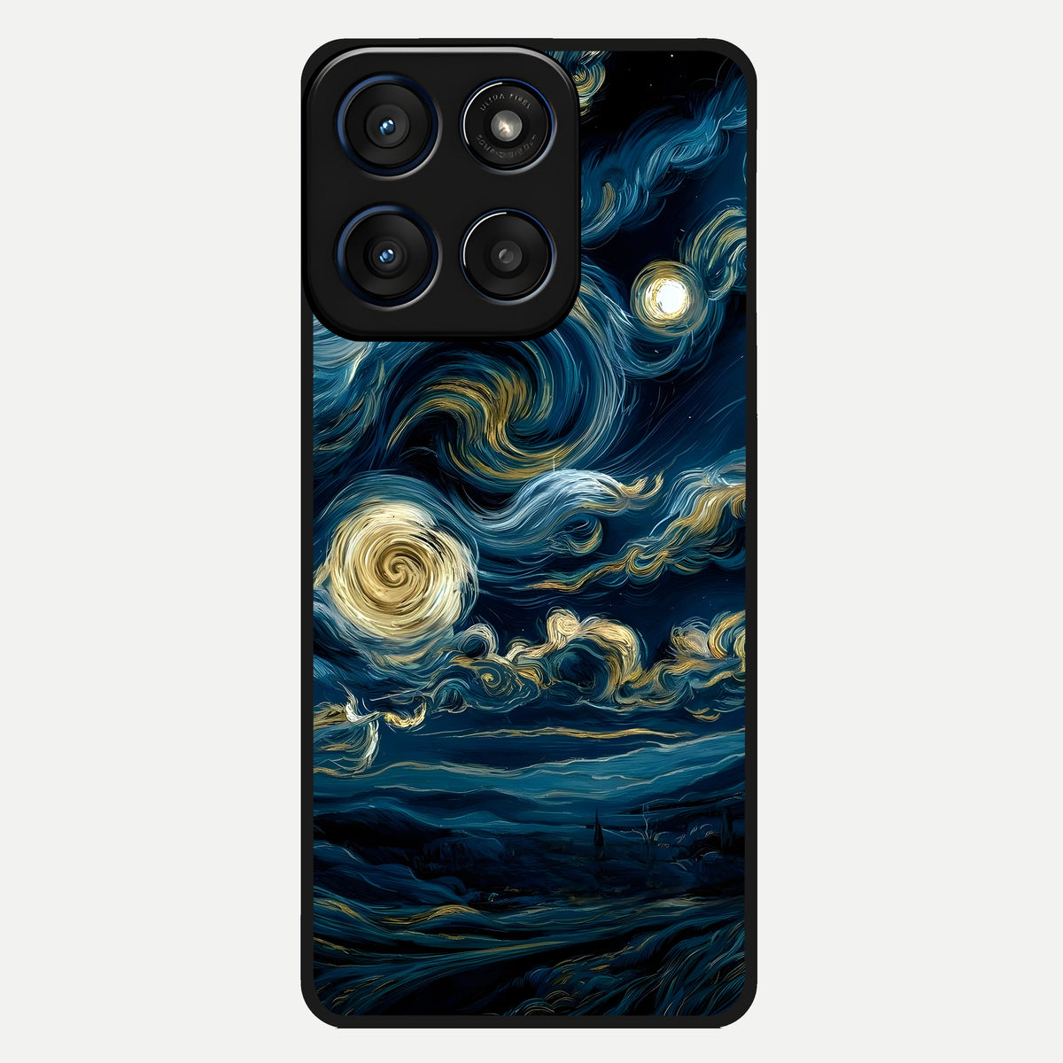  Midnight Sky Whirl Glass Case For Moto Edge 60 back cover – full design glossy printed glass finish
