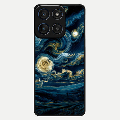  Midnight Sky Whirl Glass Case For Moto Edge 60 back cover – full design glossy printed glass finish