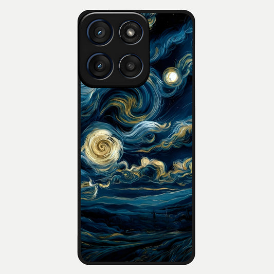  Midnight Sky Whirl Glass Case For Moto Edge 60 back cover – full design glossy printed glass finish