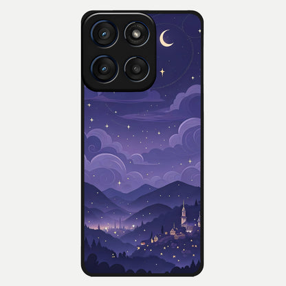  Minimal Night View Glass Case For Moto Edge 60 back cover – full design glossy printed glass finish