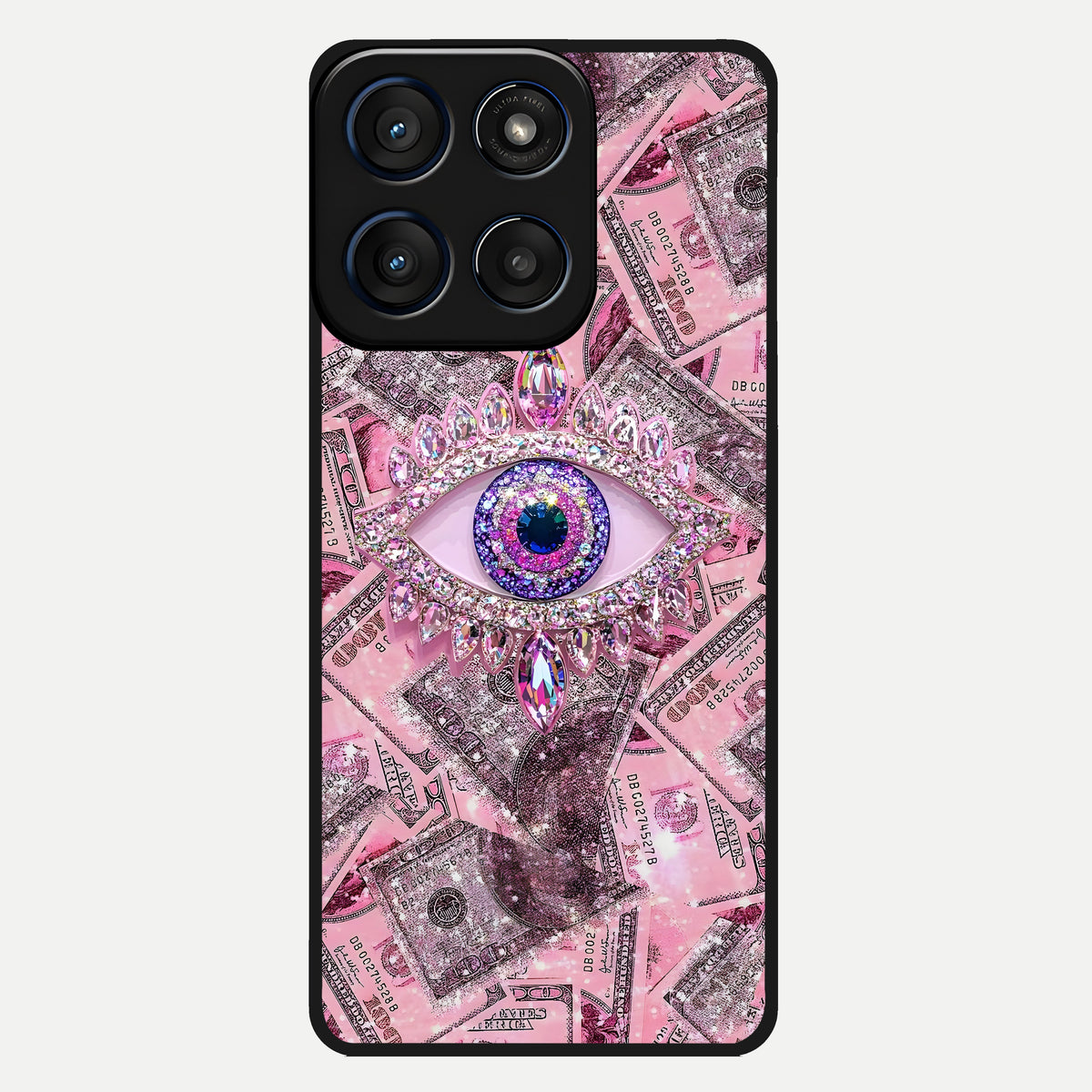  Money Eye Luxe Glass Case For Moto Edge 60 back cover – full design glossy printed glass finish