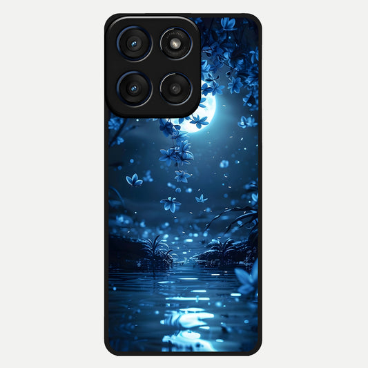  Moonlight Petal Dream Glass Case For Moto Edge 60 back cover – full design glossy printed glass finish