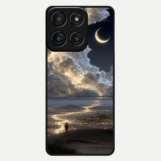  Moonlight Spark Path Glass Case For Moto Edge 60 back cover – full design glossy printed glass finish