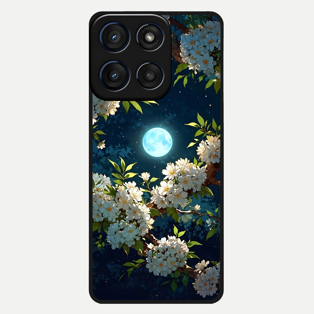  Moonlit Blossom Dream Glass Case For Moto Edge 60 back cover – full design glossy printed glass finish