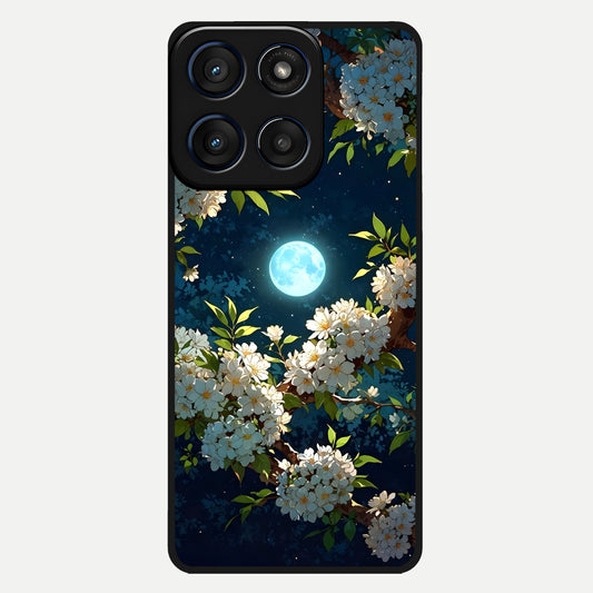  Moonlit Blossom Dream Glass Case For Moto Edge 60 back cover – full design glossy printed glass finish