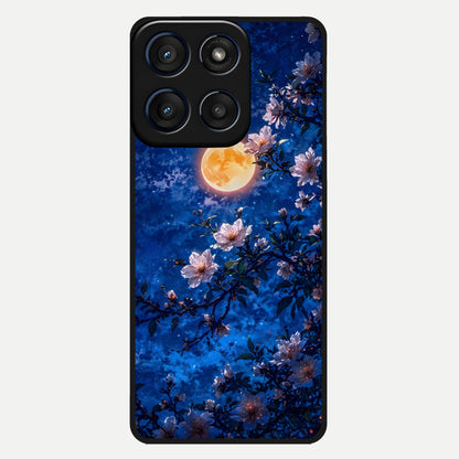  Moonlit Blossoms Night Glass Case For Moto Edge 60 back cover – full design glossy printed glass finish