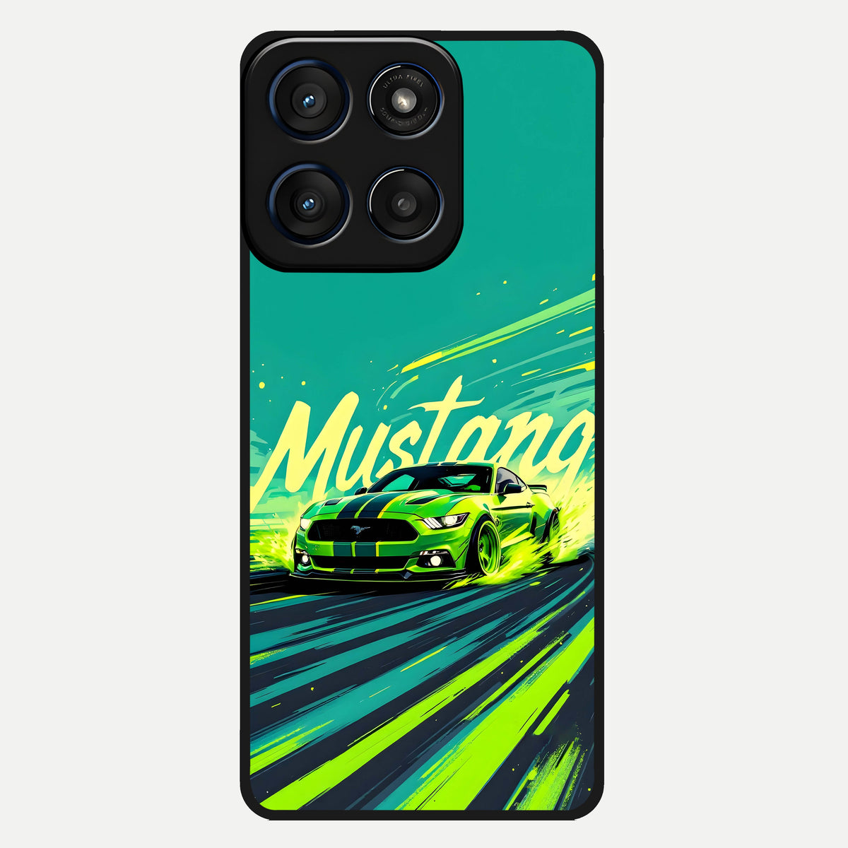  Mustang Bang Glass Case For Moto Edge 60 back cover – full design glossy printed glass finish