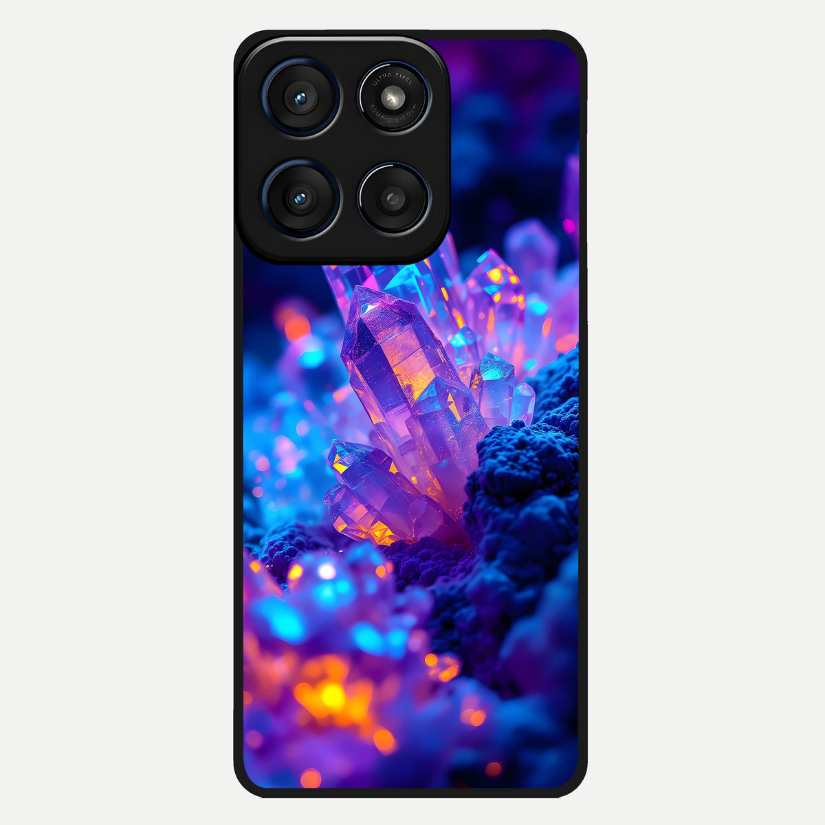  Neon Aura Shards Glass Case For Moto Edge 60 back cover – full design glossy printed glass finish