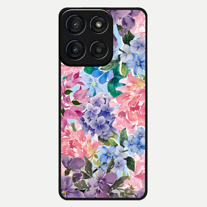  Pastel Floral Mix Glass Case For Moto Edge 60 back cover – full design glossy printed glass finish