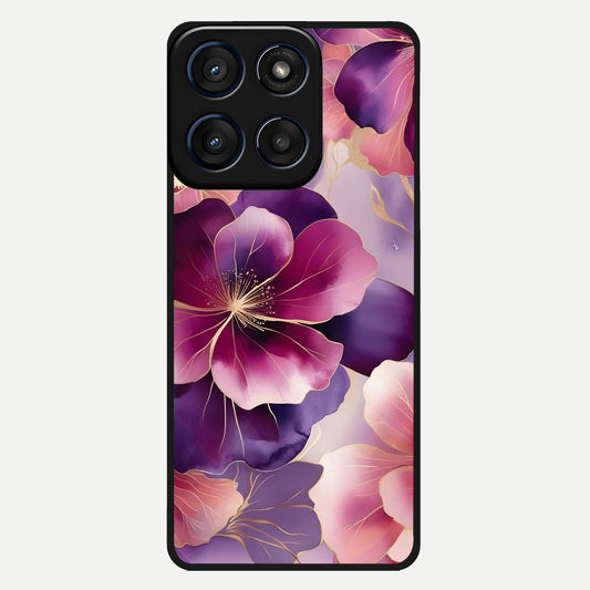  Pink Bouquet Florals Glass Case For Moto Edge 60 back cover – full design glossy printed glass finish