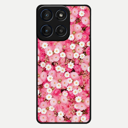  Pink Daisy Bliss Glass Case For Moto Edge 60 back cover – full design glossy printed glass finish