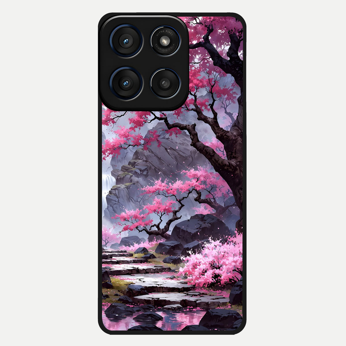  Pink Sunflower Glow Glass Case For Moto Edge 60 back cover – full design glossy printed glass finish