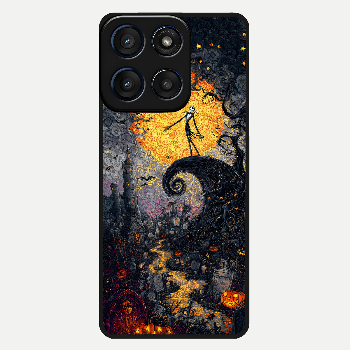  Pumpkin Moonlight Tale Glass Case For Moto Edge 60 back cover – full design glossy printed glass finish