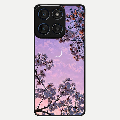  Purple Serenity Moon Glass Case For Moto Edge 60 back cover – full design glossy printed glass finish