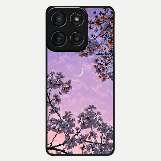  Purple Serenity Moon Glass Case For Moto Edge 60 back cover – full design glossy printed glass finish