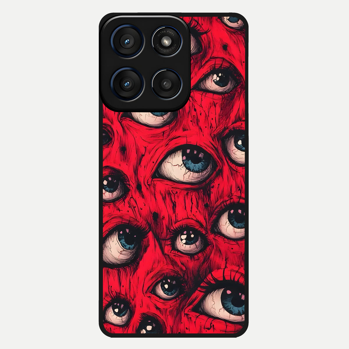  Red Eyes Pattern Glass Case For Moto Edge 60 back cover – full design glossy printed glass finish