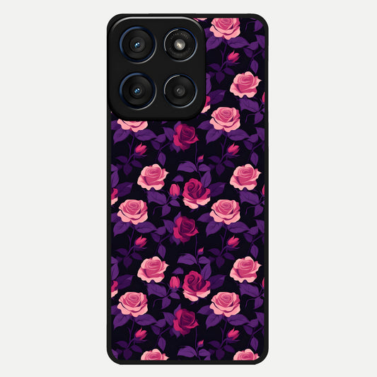  Rose Garden Twilight Glass Case For Moto Edge 60 back cover – full design glossy printed glass finish