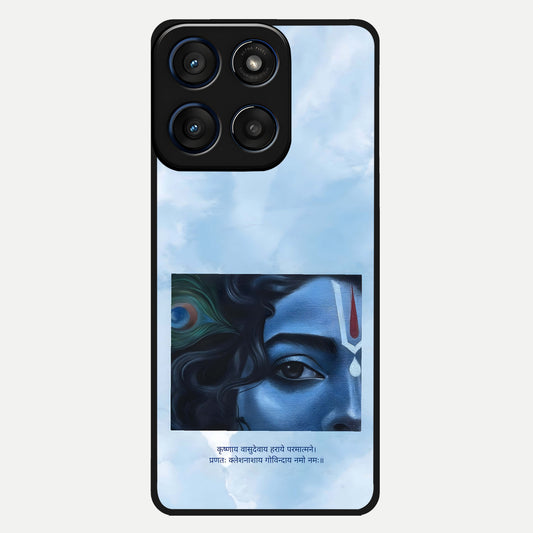  Spiritual Krishna Glass Case For Moto Edge 60 back cover – full design glossy printed glass finish