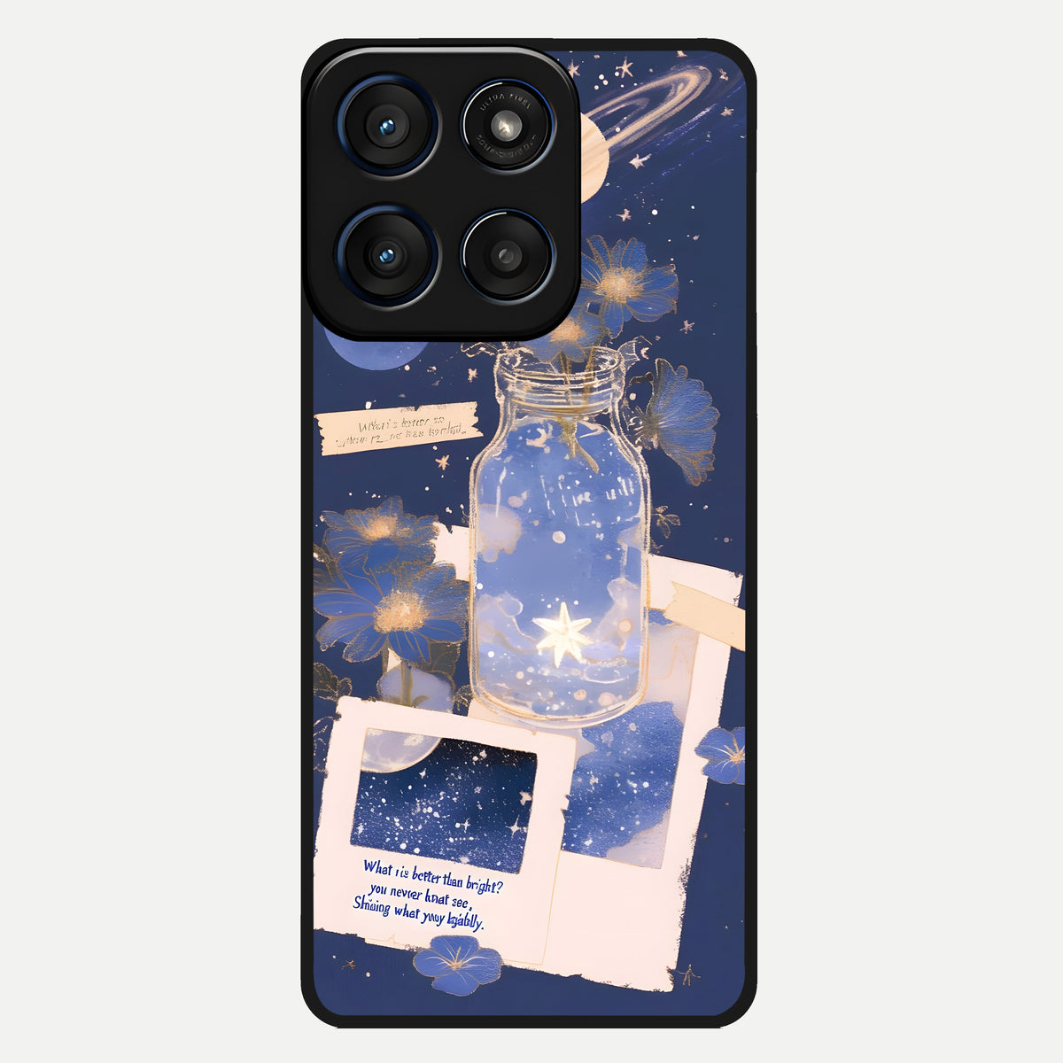  Starlit Cosmic Jar Glass Case For Moto Edge 60 back cover – full design glossy printed glass finish