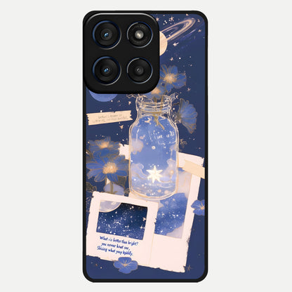  Starlit Cosmic Jar Glass Case For Moto Edge 60 back cover – full design glossy printed glass finish