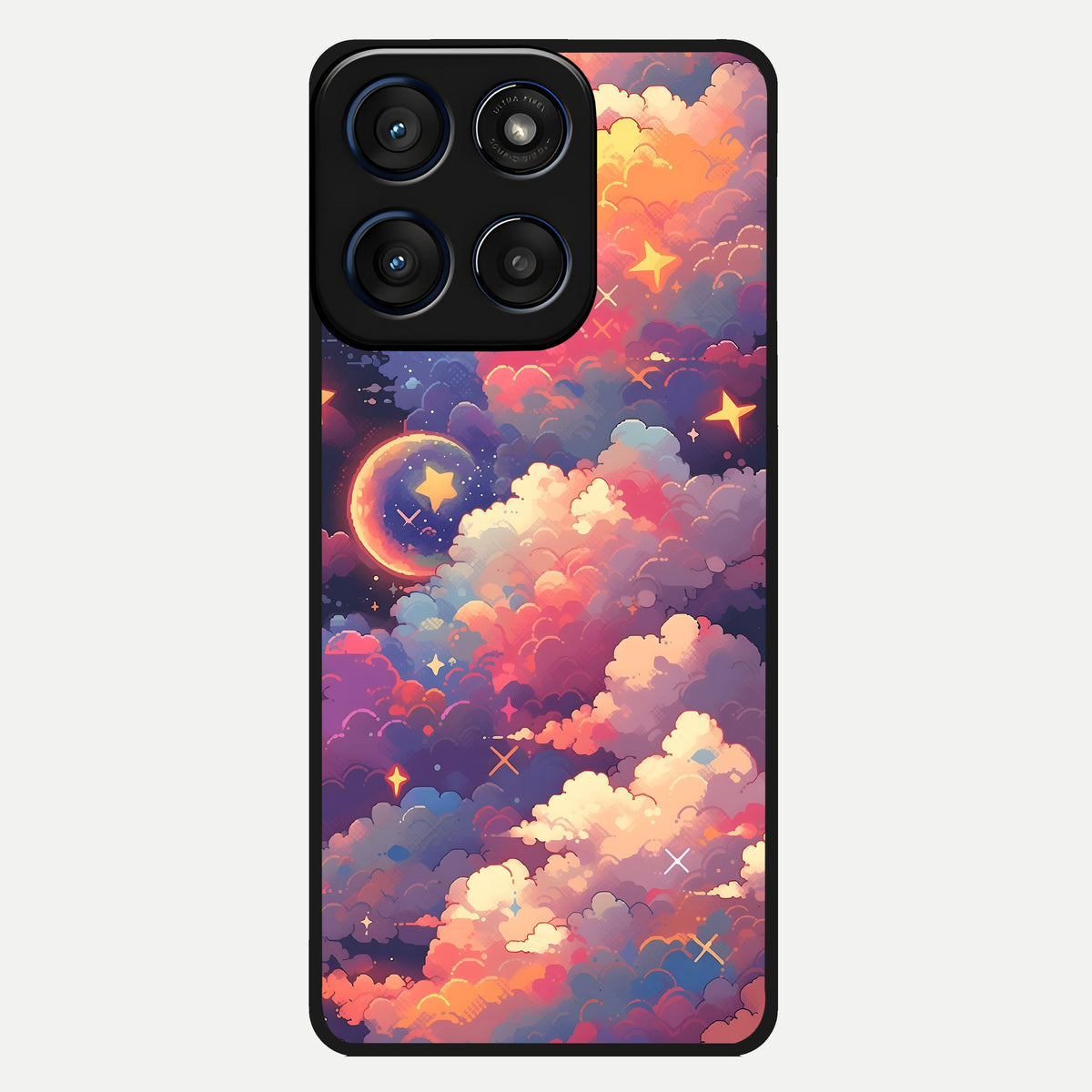  Starlit Dream Clouds Glass Case For Moto Edge 60 back cover – full design glossy printed glass finish