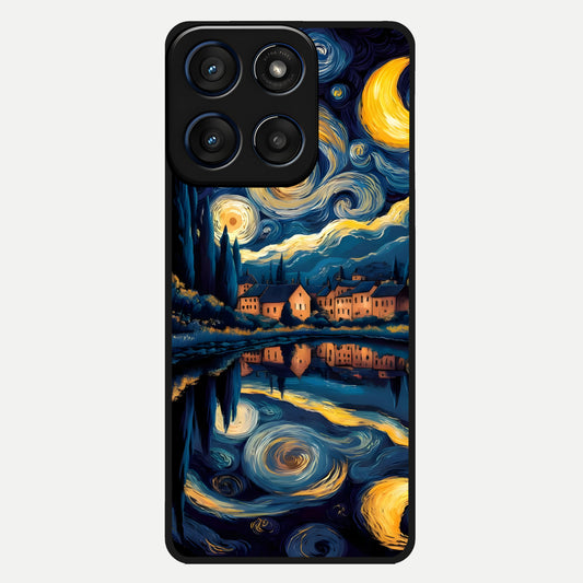  Starry Sky Serenity Glass Case For Moto Edge 60 back cover – full design glossy printed glass finish