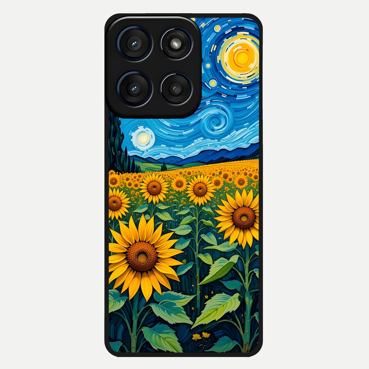  Starry Sunflower Dreams Glass Case For Moto Edge 60 back cover – full design glossy printed glass finish