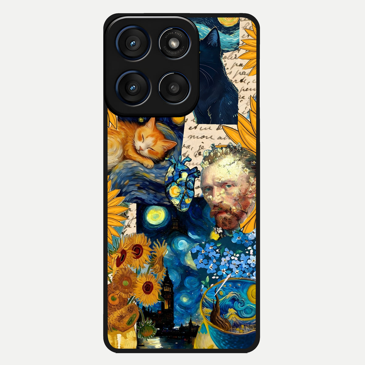  Sunflower Chic Mood Custom Name Glass Case For Moto Edge 60 back cover – full design glossy printed glass finish