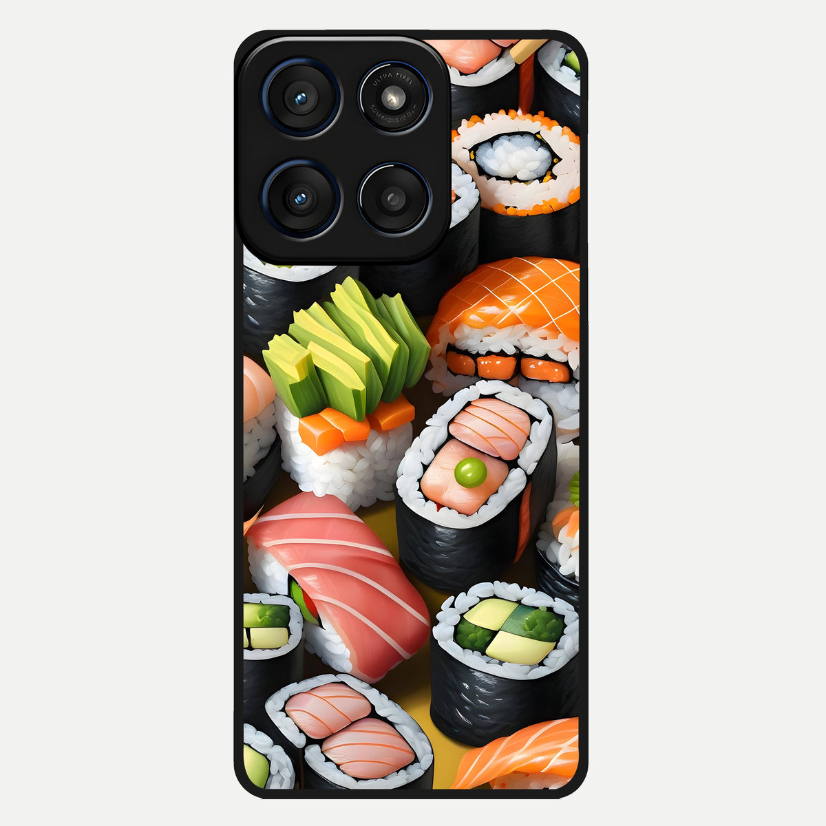  Sushi Food Pattern Glass Case For Moto Edge 60 back cover – full design glossy printed glass finish