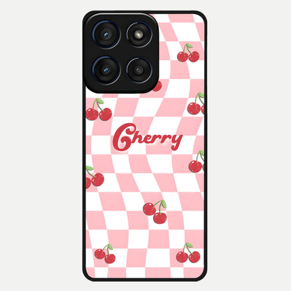  Sweet Cherry Vibes Glass Case For Moto Edge 60 back cover – full design glossy printed glass finish