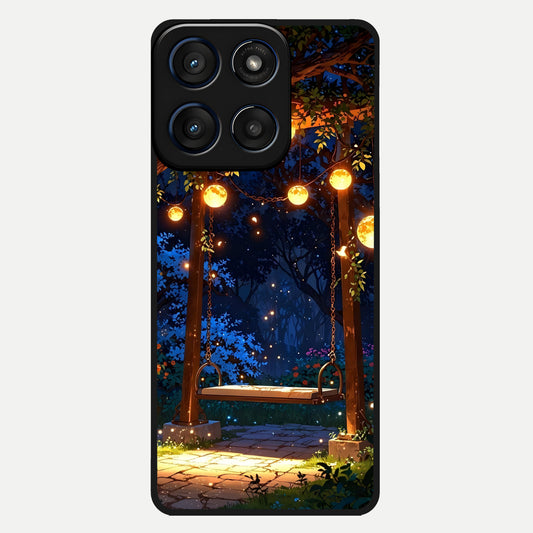  Twilight Garden Swing Glass Case For Moto Edge 60 back cover – full design glossy printed glass finish