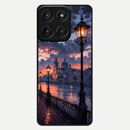  Twilight River Lights Glass Case For Moto Edge 60 back cover – full design glossy printed glass finish