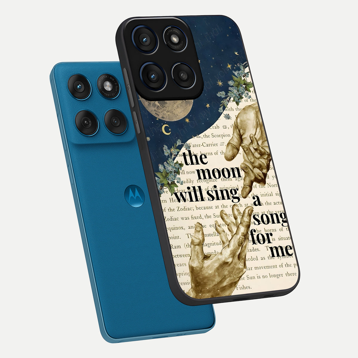  Aesthetic Divine phone case For Moto Edge 60 showing premium glass back cover with detailed artwork