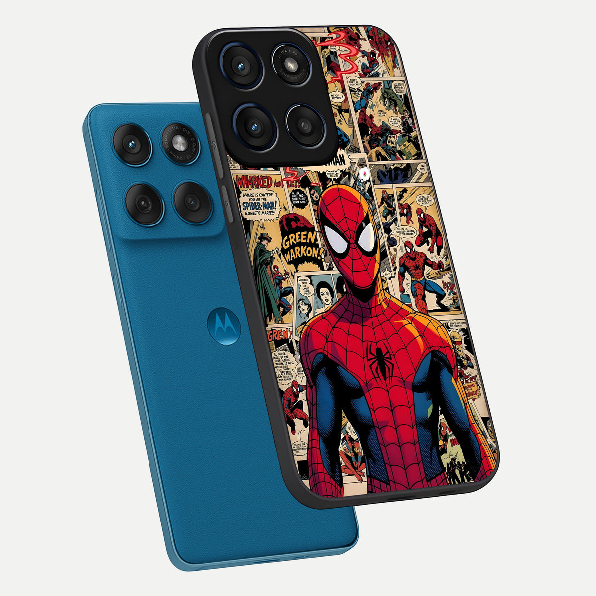  Aesthetic Spider phone case For Moto Edge 60 showing premium glass back cover with detailed artwork