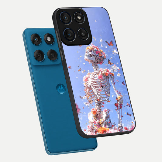  Bloom Beyond Bones phone case For Moto Edge 60 showing premium glass back cover with detailed artwork